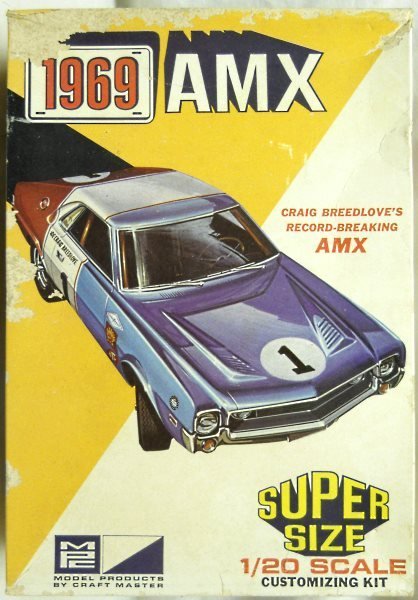 MPC 1/20 1969 AMX Craig Breedloves Record Breaker - AMC Stock / Custom / Race Car, 2002-300 plastic model kit